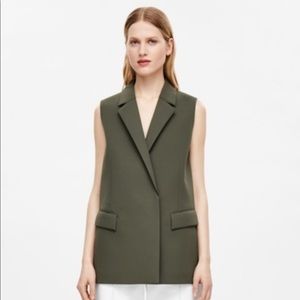 COS Scuba Sleeveless Army Green Blazer Vest